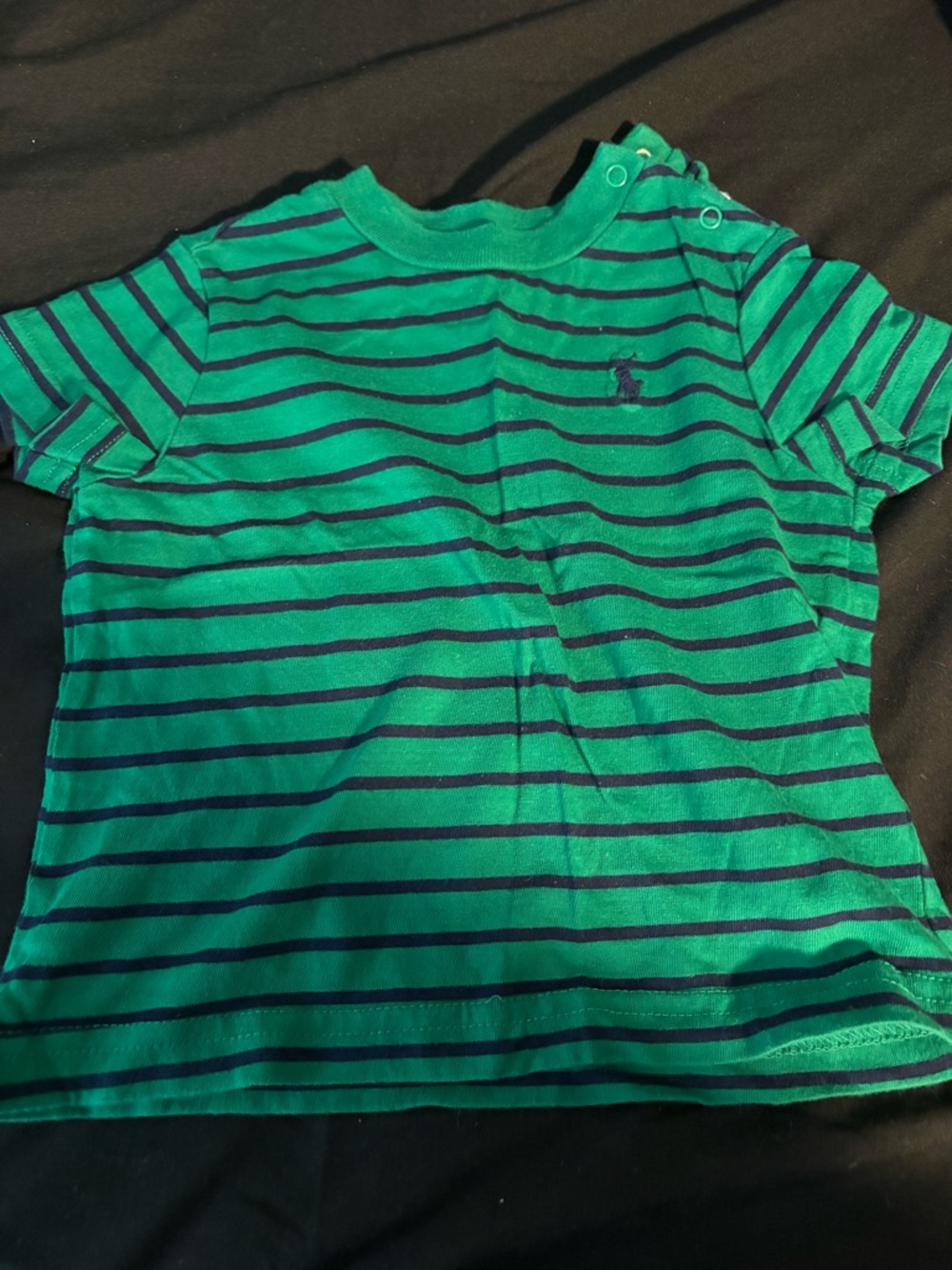 Ralph Lauren Green Tee with Navy Stripes